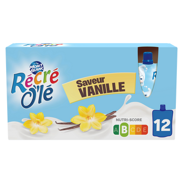 Goûter laitier Gourdes Saveur Vanille RÉCRÉ O'LÉ 12x85g