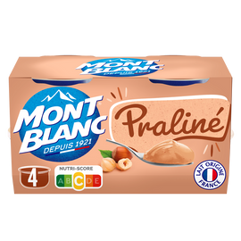 Crème dessert Coupelles Praliné MONT BLANC, 4x125g