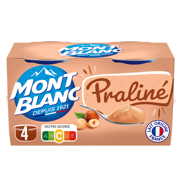 Crème dessert Coupelles Praliné MONT BLANC, 4x125g