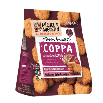 Biscuits sablés apéritif à la coppa et au poivre noir, MICHEL ET AUGUSTIN, 90g