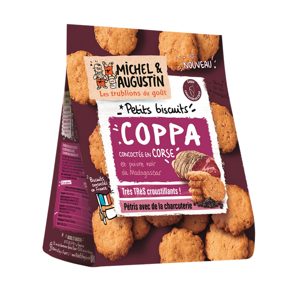 Biscuits sablés apéritif à la coppa et au poivre noir, MICHEL ET AUGUSTIN, 90g