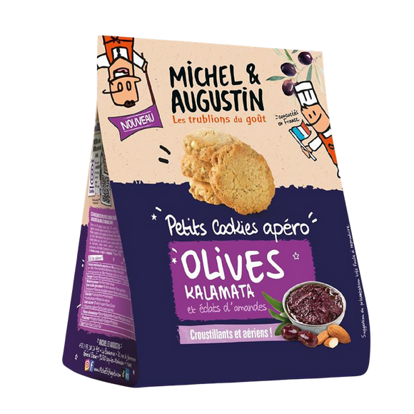 Petits cookies salés olives Kalamata éclats amandes, MICHEL & AUGUSTIN90g