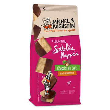 Sablés nappés chocolat au lait éclats de noisettes M&A 140g