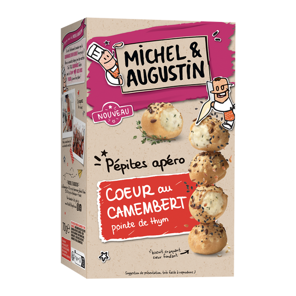 Pépites apéro coeur au camembert point de thym MICHEL & AUGUSTIN, 70g