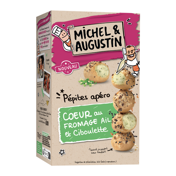 épites apéro coeur au fromage ail & ciboulette MICHEL & AUGUSTIN, 70g