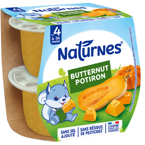 Naturnes Butternut Potiron NESTLE 2x130g Dès 4 mois