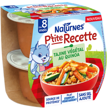 P'TITE RECETTE Naturnes® Tajine Végétal au Quinoa NESTLE 2x200g dès8 mois