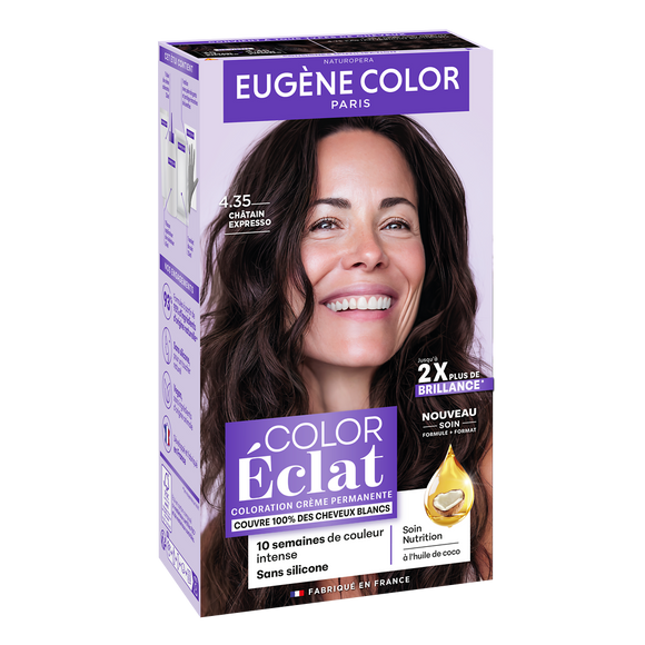 Coloration EUGENE COLOR éclat châtain expresso 4.35