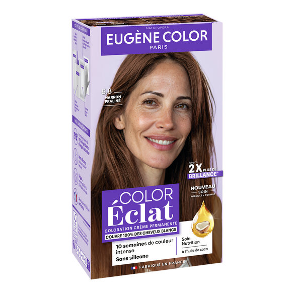 Coloration EUGENE COLOR Eclat marron praline 6.8