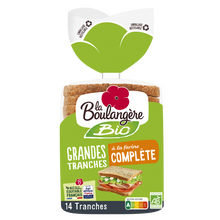 Pain de mie grandes tranches complet bio LA BOULANGERE - 12 tranches -500g