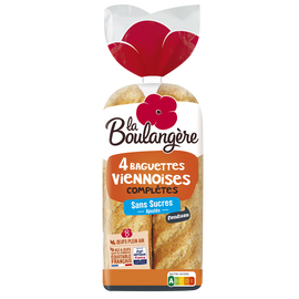 Pain Baguettes viennoises complètes LA BOULANGERE - x4 - 340g