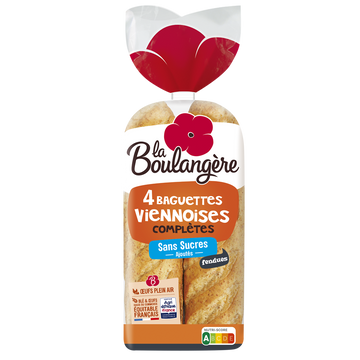 Pain Baguettes viennoises complètes LA BOULANGERE - x4 - 340g