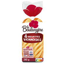 Pain Baguettes viennoises nature LA BOULANGERE - x4 - 340g