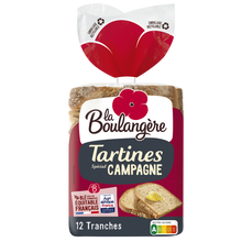 Pain Tartines de campagne LA BOULANGERE - 12 tranches - 450g