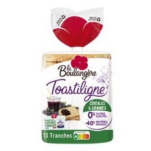 Pain de mie grandes tranches céréales Toastiligne LA BOULANGERE - 12 tranches - 500g