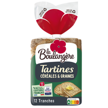 Pain Tartines aux céréales LA BOULANGERE - 12 tranches - 450g