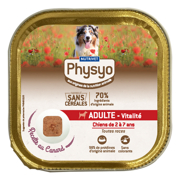 Pâtée en barquette chien adulte canard sans céréales PHYSYO - 150 g