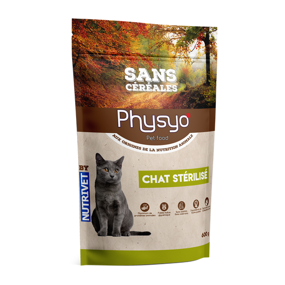 Croquettes chat stérilisé poulet sans céréales PHYSYO - 1,5 kg