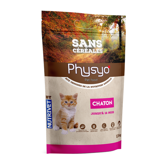 Croquettes chaton poulet sans céréales PHYSYO - 1,5 kg