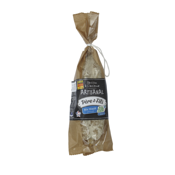 Saucisson sec à l'ancienne Bleu Blanc Coeur PERE 3 FILS - 220g