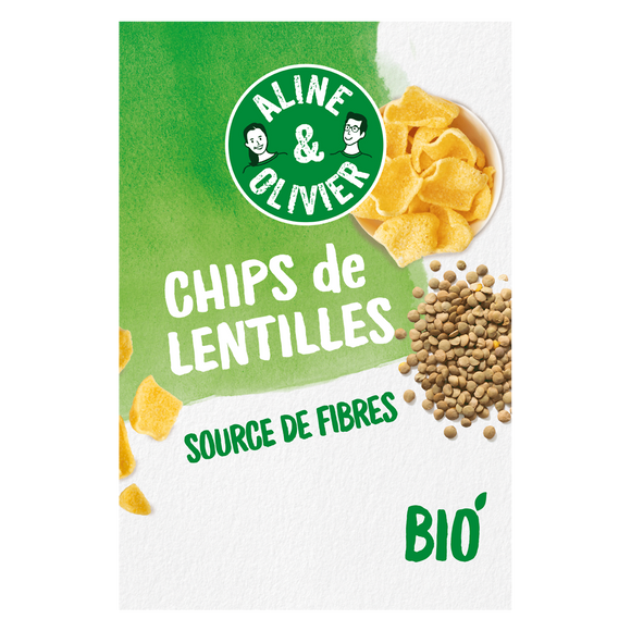 Chips de lentilles biologiques Aline & Olivier, 65g