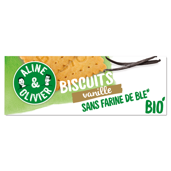 Biscuits à la vanille sans farine de blé bio Aline &Olivier, 165g