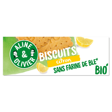 Biscuits citron sans farine de blé bio Aline & Olivier, 165g