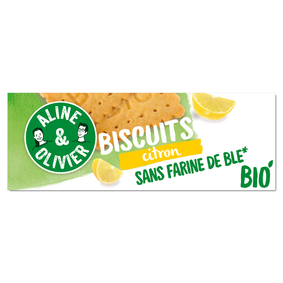 Biscuits citron sans farine de blé bio Aline & Olivier, 165g