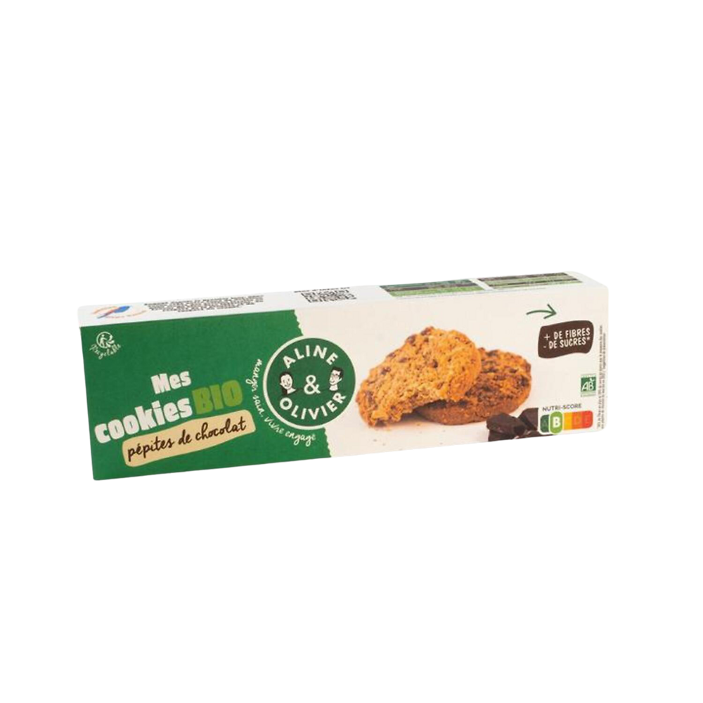 Cookies aux pépites chocolat et aux graines lin bio, ALINE & OLIVIER,170g