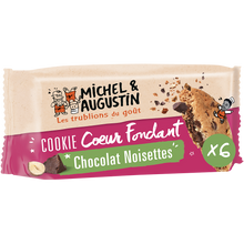 Cookies aux noisettes et coeur fondant au chocolat au lait MICHEL ET AUGUSTIN, sachet de 180g