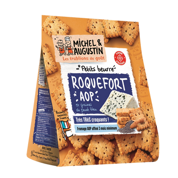 Petits beurres apéritif roquefort et graines de pavot bleu MICHEL AUGUSTIN, 100g