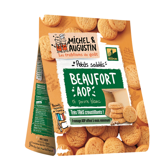 Petits sablés apéritifs au Beaufort et pointe de poivre MICHEL & AUGUSTIN, 100g