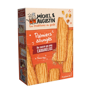 Palmiers allongés au sucre un peu caramélisé MICHEL ET AUGUSTIN, 120g