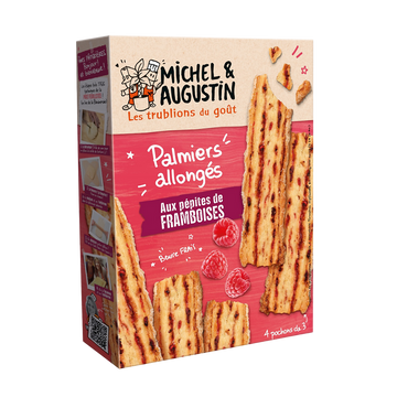 Palmiers allongés framboise MICHEL ET AUGUSTIN, 120g