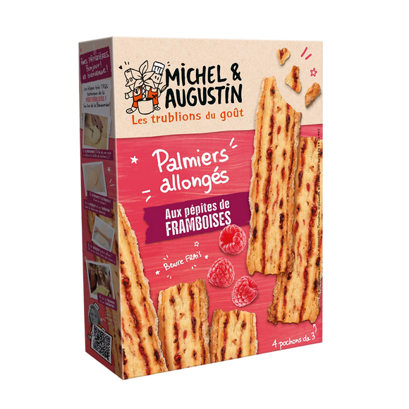 Palmiers allongés framboise MICHEL ET AUGUSTIN, 120g