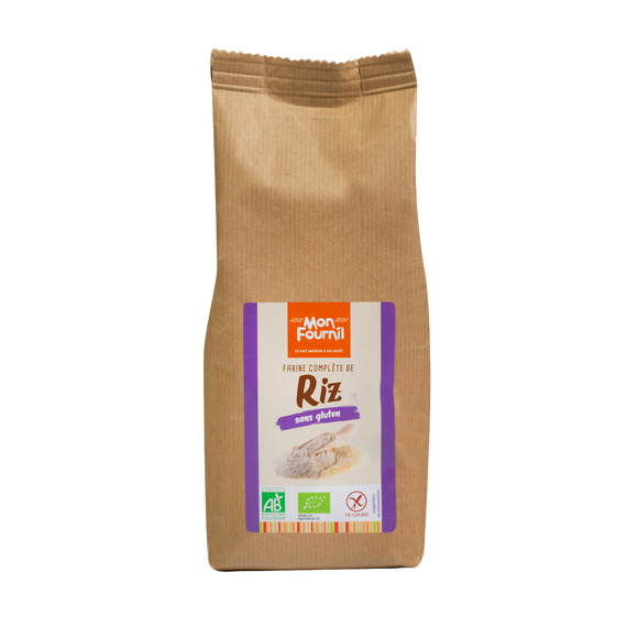 Farine complète de riz bio sans gluten, MON FOURNIL, sachet de 400g