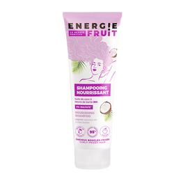 Shampooing nourrissant pour cheveux ondulés et bouclés parfum coco etbeurre de karité ENERGIE FRUIT, flacon de 250ml