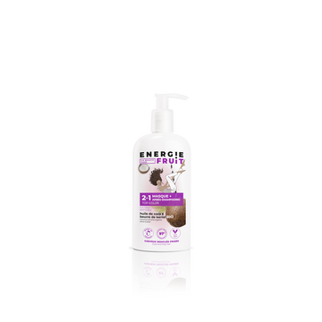 Masque cheveux soin 2en1 sans silicone parfum coco et huile de karitéENERGIE FRUIT, pompe de 300ml