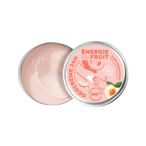 Déocréme 48h pêche blanche certifié bio par écocert