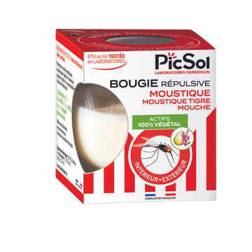 Bougie répulsive actifs 100% naturel PICSOL, 110gr