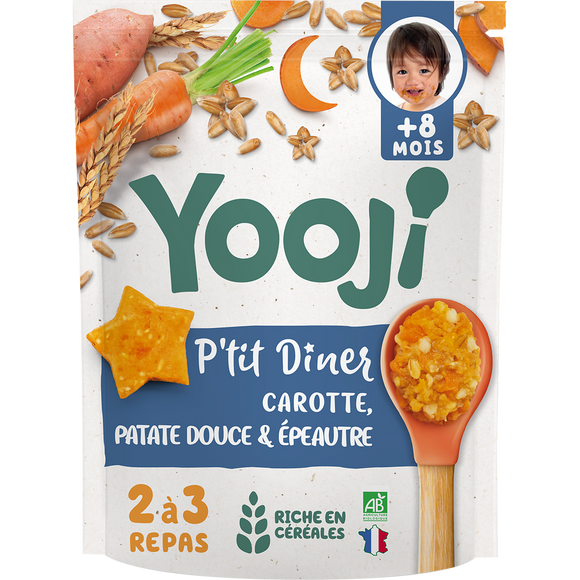 Portion p'tit diner carotte patate douce épeautre bio YOOJI8mois 300g