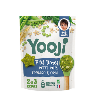 Portion p'tit diner pt pois épinard orge bio YOOJI8mois 300g