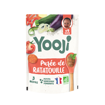 Purée lisse bio ratatouille morceaux en portions dès 9 mois YOOJI, 480g