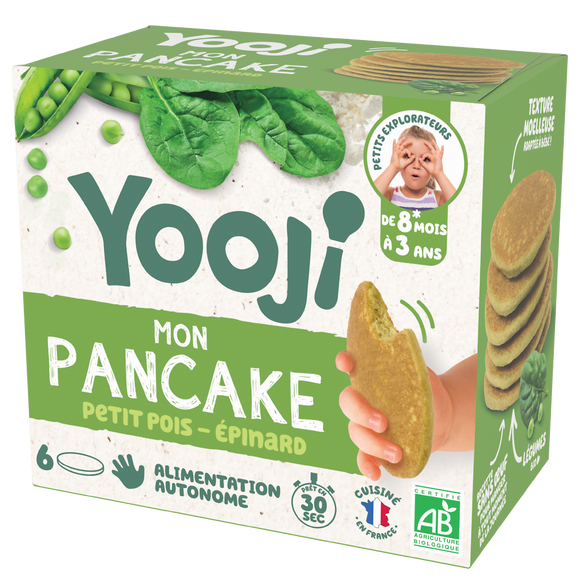 Pancakes pour bébé Bio petit pois/épinards 8 à 36 mois YOOJI 120g
