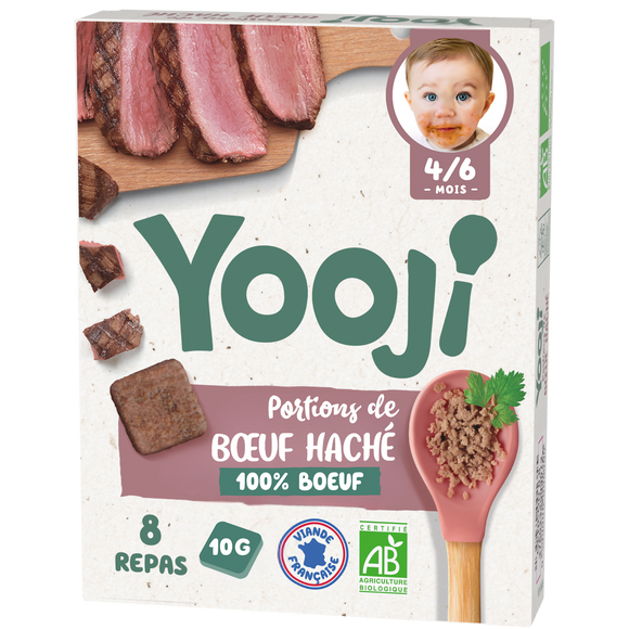 Hachés de boeuf bio dès 4/6 mois YOOJI 80g