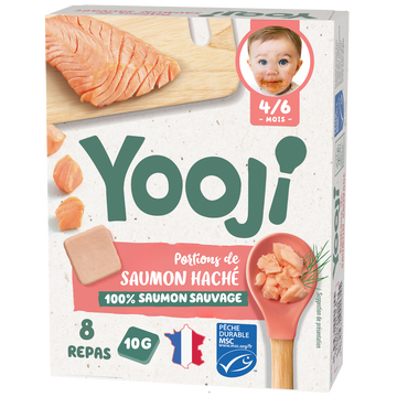 Hachés de Saumon MSC repas bébé Dès 6 mois YOOJI - 80g/8 repas