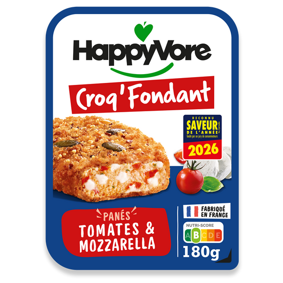 Croq'Fondant tomate&mozzarella fondante HAPPYVORE 180g