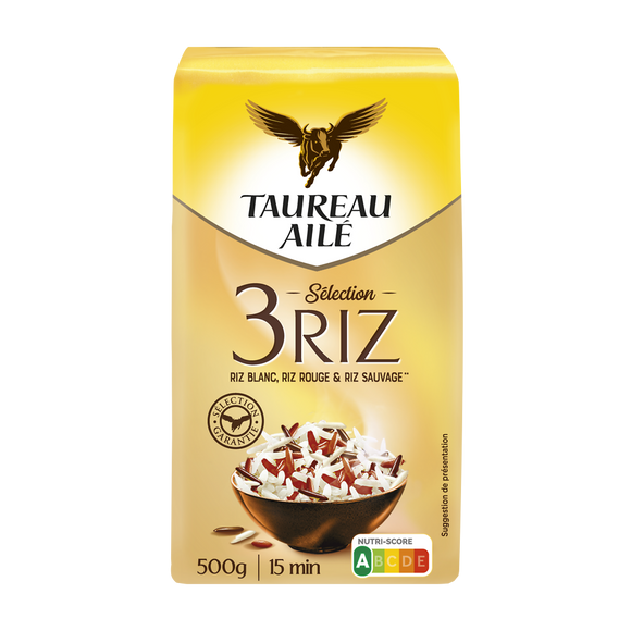 Riz selection 3 variétés TAUREAU AILE 500g