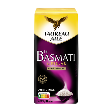 Riz basmati Penjab long grain naturel.parf.TAUREAU AILE 600g