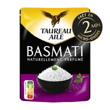 Riz Basmati nature micro ondables 2 minutes TAUREAU AILE doypack 220g